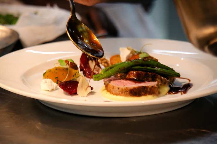piatto di un ristorante gourmet